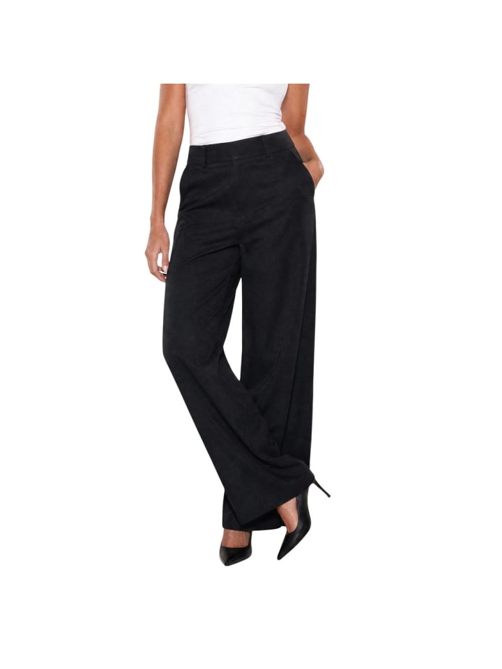 Schwarz Viskose Freizeithose