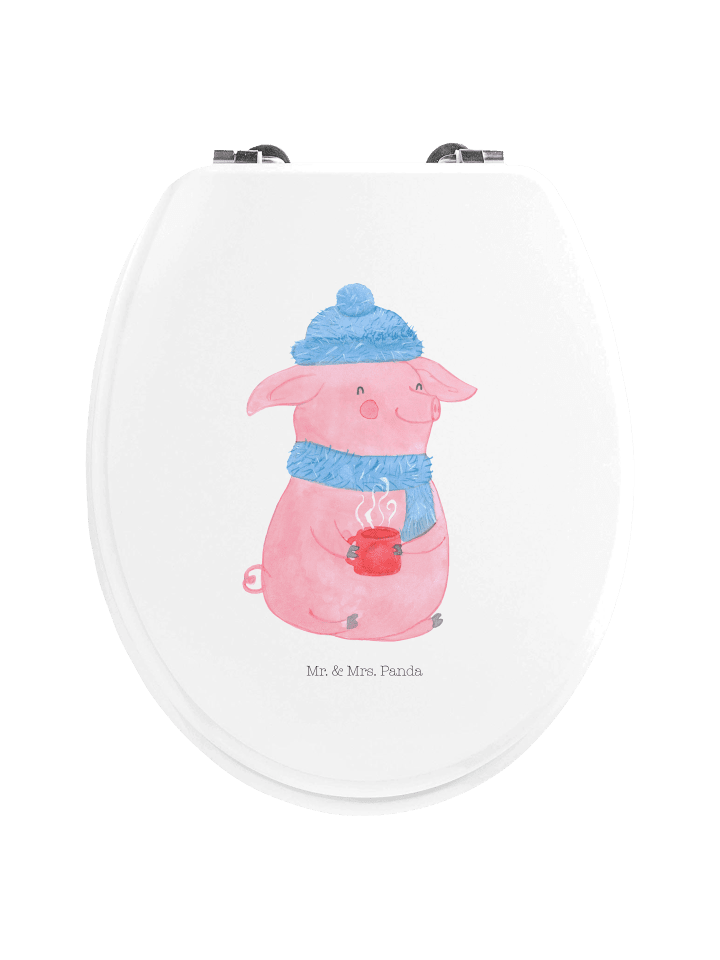 WC Brille Schweinchen Glühwein ohne Spruch in Weiß