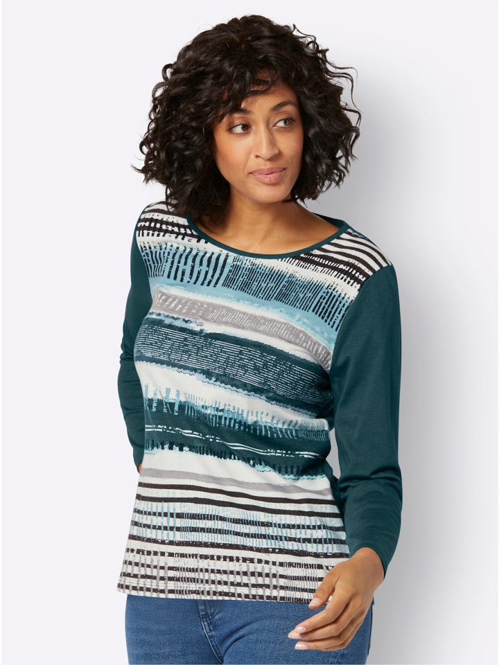 Shirt in tanne-gestreift