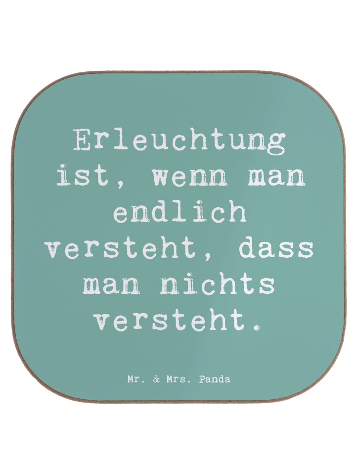 Glasuntersetzer Spruch Erleuchtung Weisheit mit... in Meeresbrise