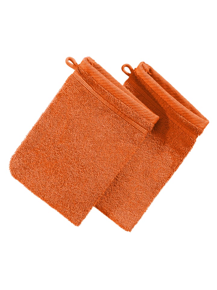 Waschhandschuh 2er-Pack Heidelberg in orange