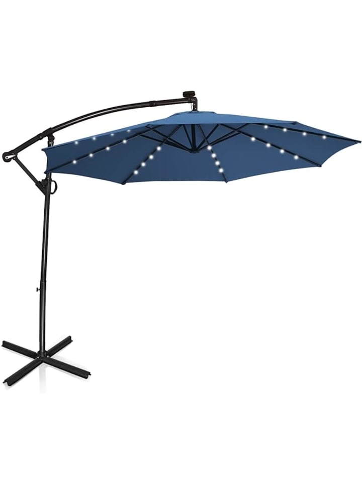 300cm Sonnenschirm mit LED in Blau