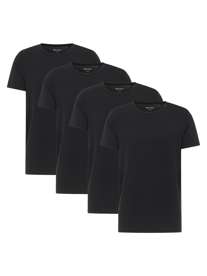 T-Shirt 4er Pack in Schwarz
