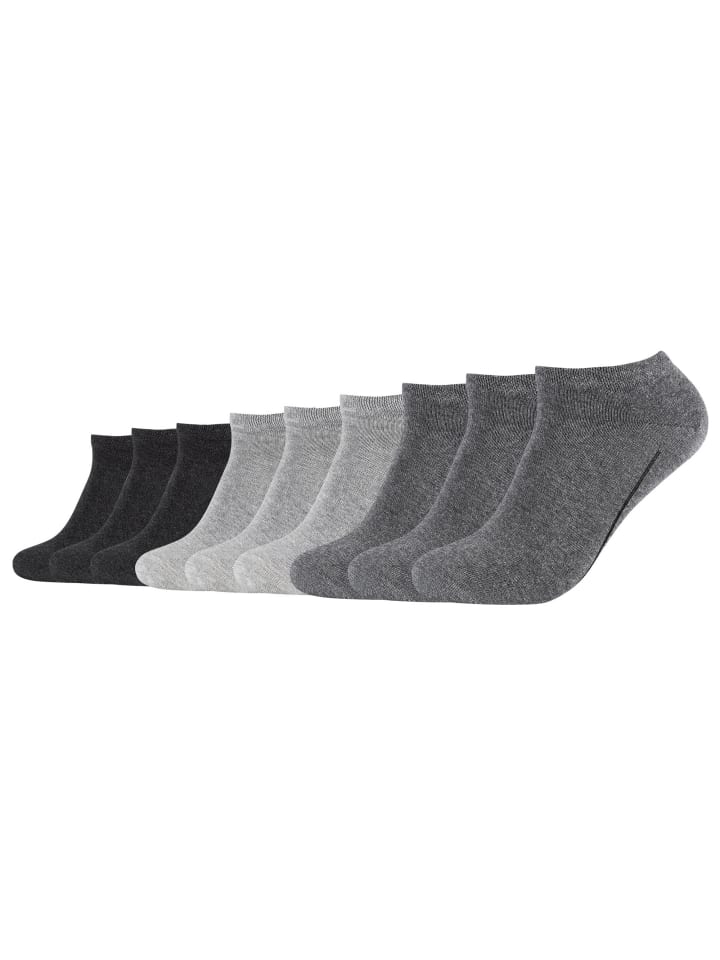 Baumwolle Unisex-Sneaker-Socken 9 Paar ca-soft in grau/anthrazit