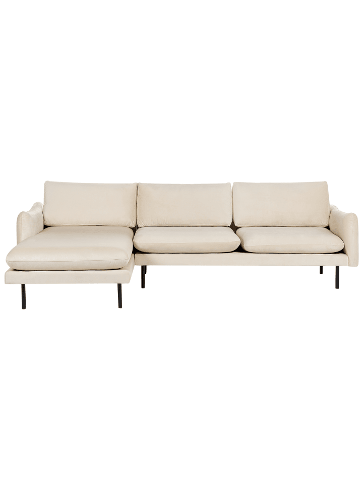 Ecksofa VINTERBRO in Beige/Schwarz - (W) 279 x (H) 86 x (L) 162 cm rechtsseitig
