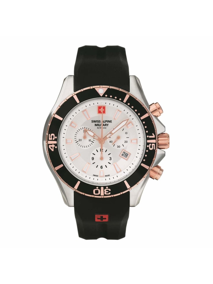 Schweizer Uhr 7040 in schwarz