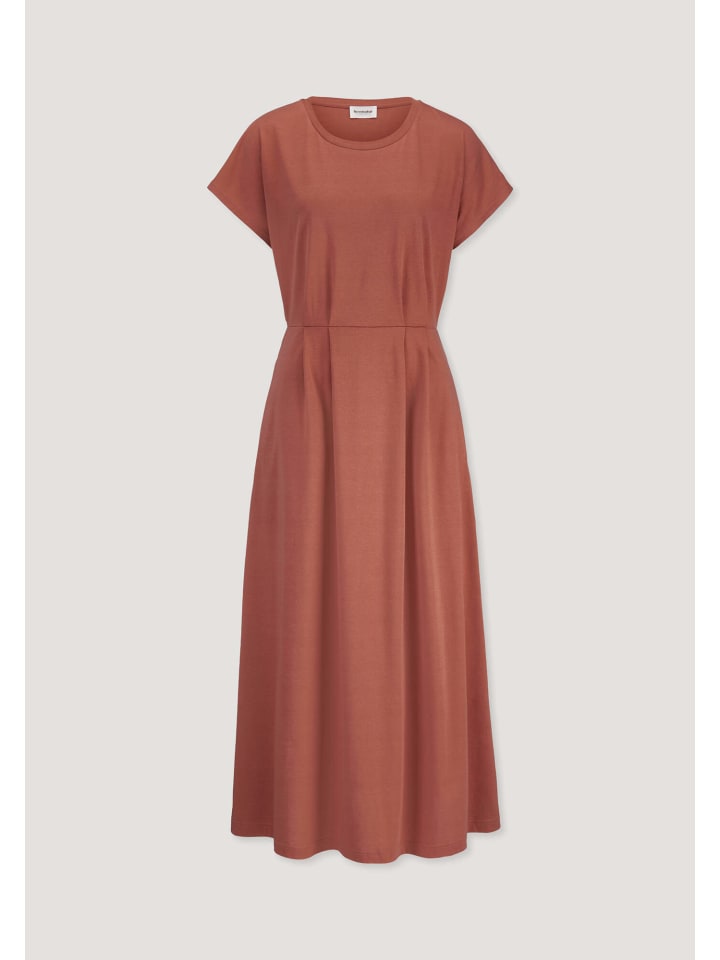 Hessnatur Jersey Kleid Knöchellang Relaxed aus reiner Bio-Baumwolle in terrakotta