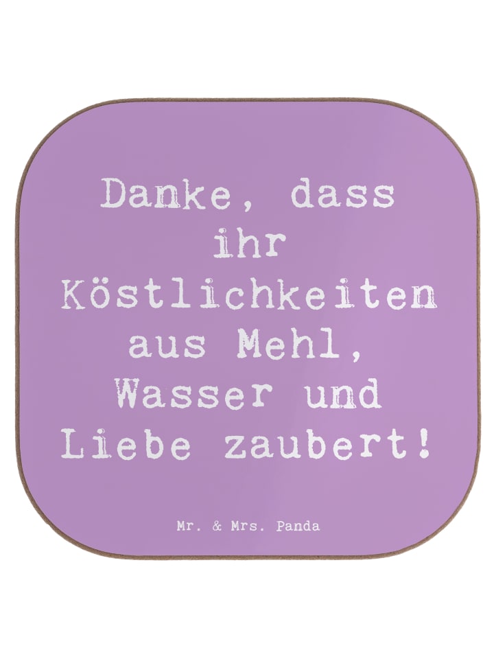 Coaster Spruch Bäcker-Dank mit Spruch in Lavendeltraum