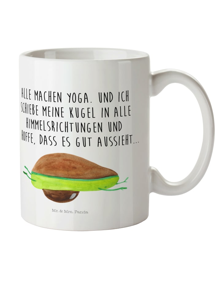 Tasse Avocado Yoga mit Spruch in Weiß