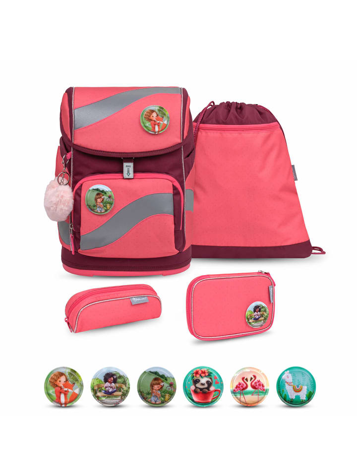 5tlg-Set: Schulranzen Set Smarty Sweet Candy in Rosa H37xL26xT18 cm