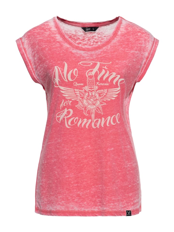 Queen Kerosin T-Shirt No Time For Romance in rot