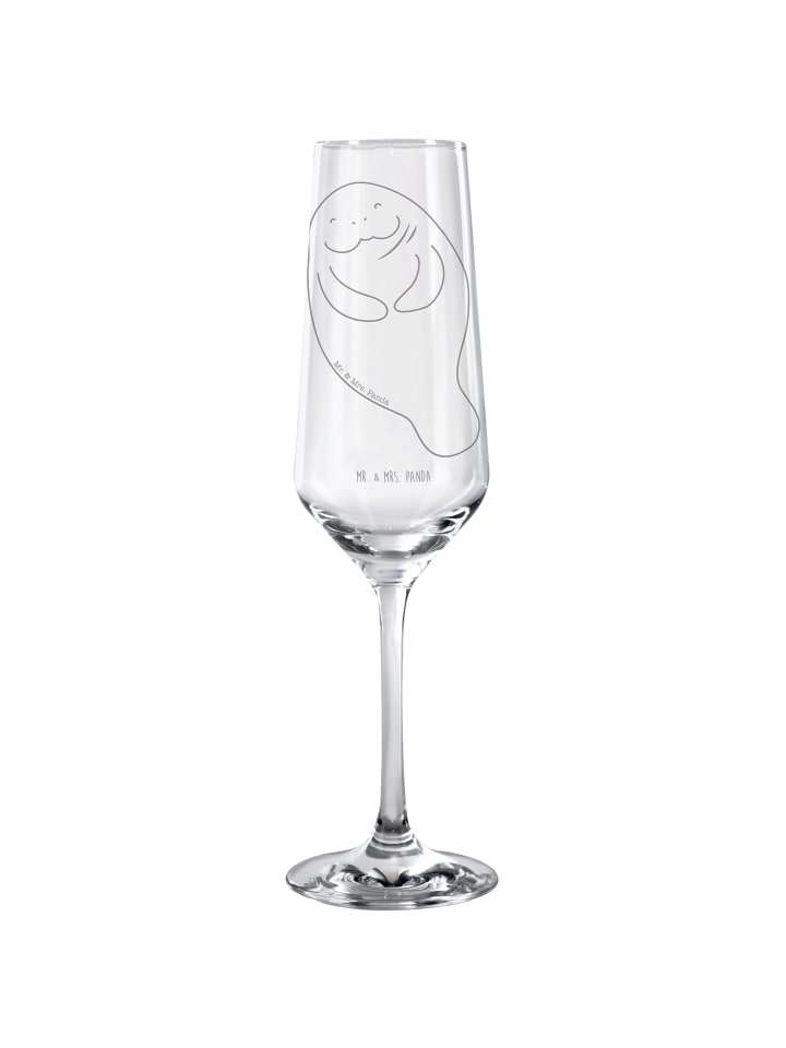 Sektglas Seekuh Happy ohne Spruch in Transparent
