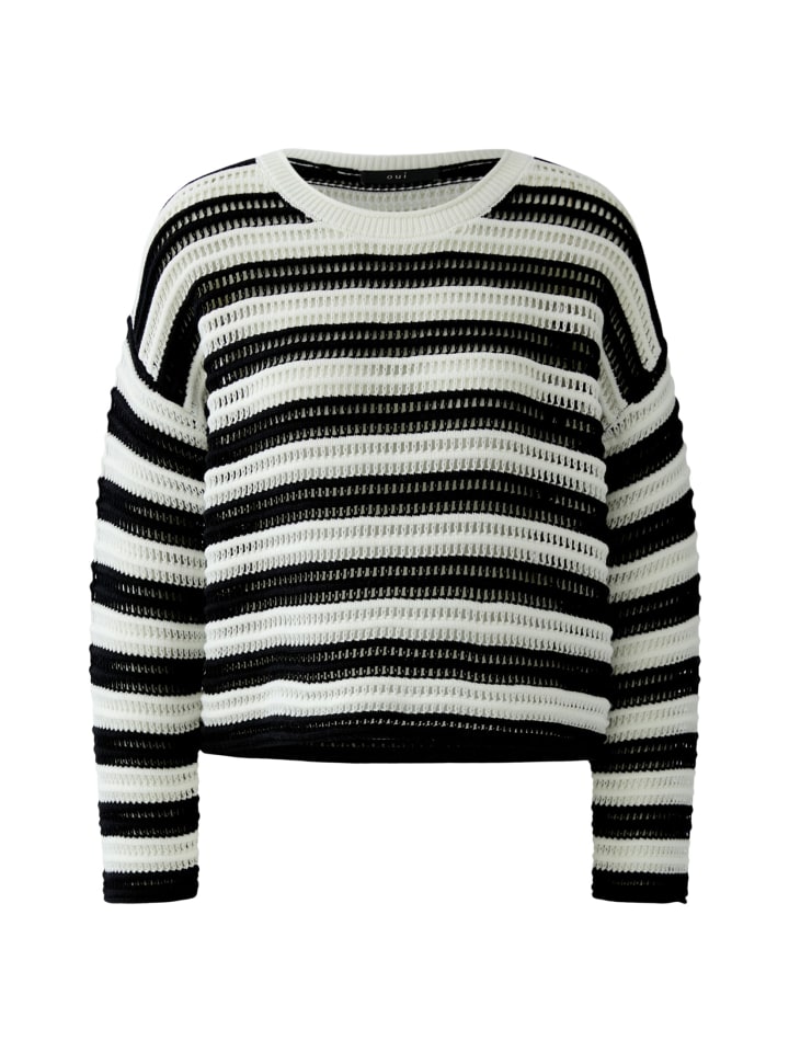 Pullover in white black
