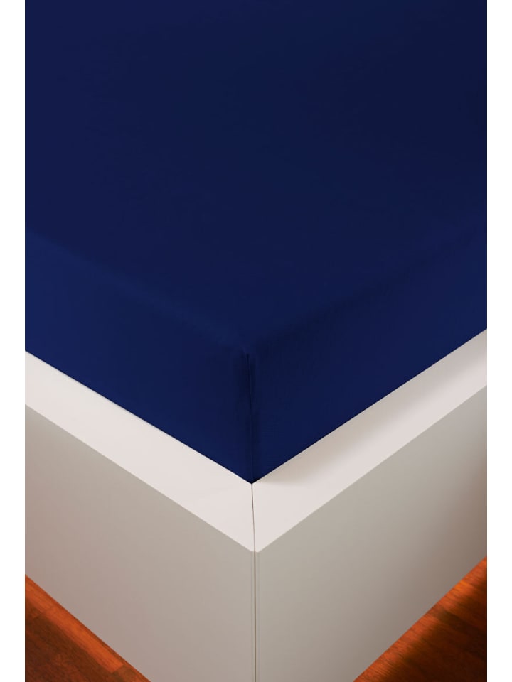 Spannbetttuch Edel-Jersey Elasthan in marine