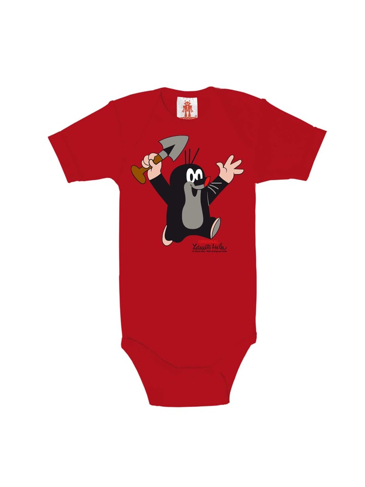 Babybody mit Print Der kleine Maulwurf in rot