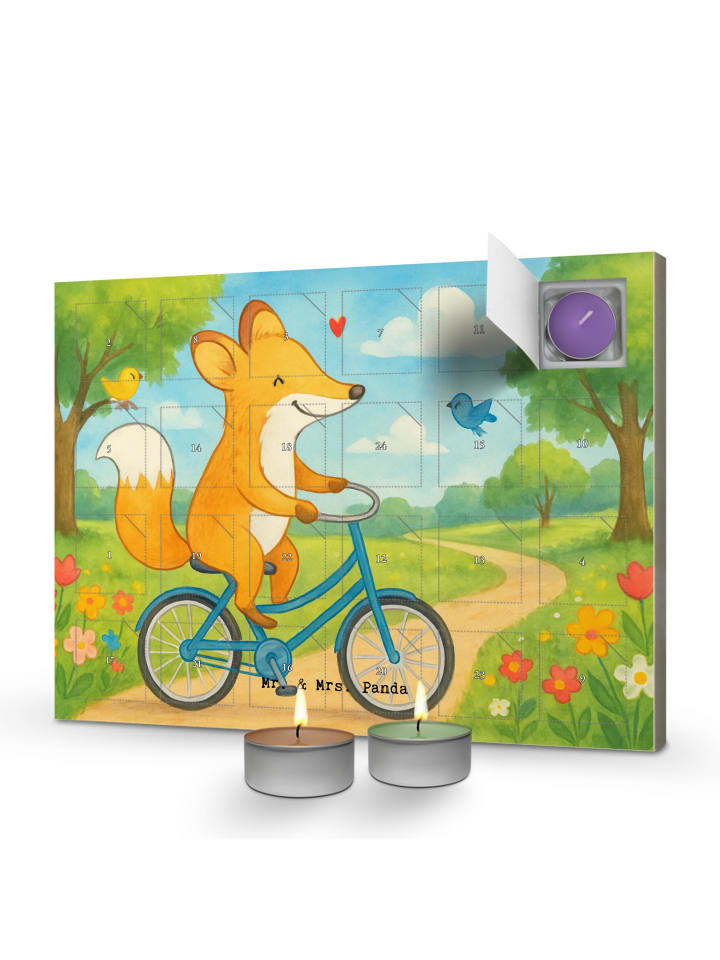 Adventskalender Fuchs Fahrrad fahren Design ohn... in Weiß