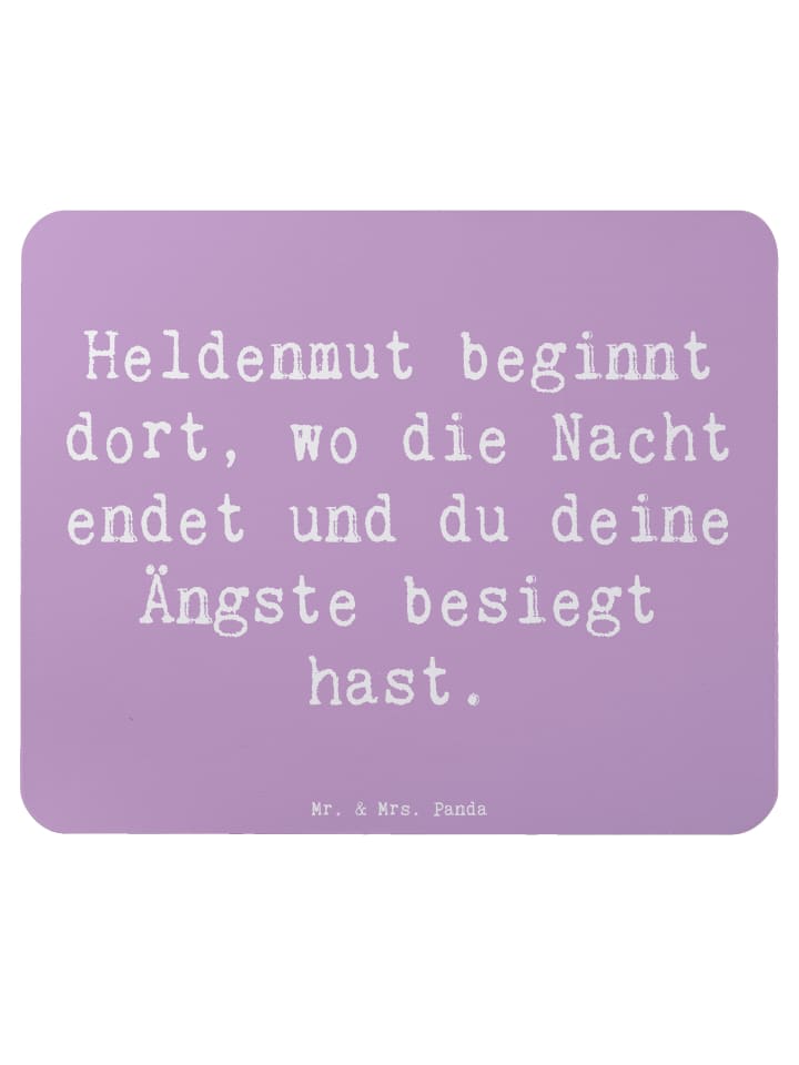 Maus-Pad Spruch Ängste vor Monstern besiegen mi... in Lavendeltraum