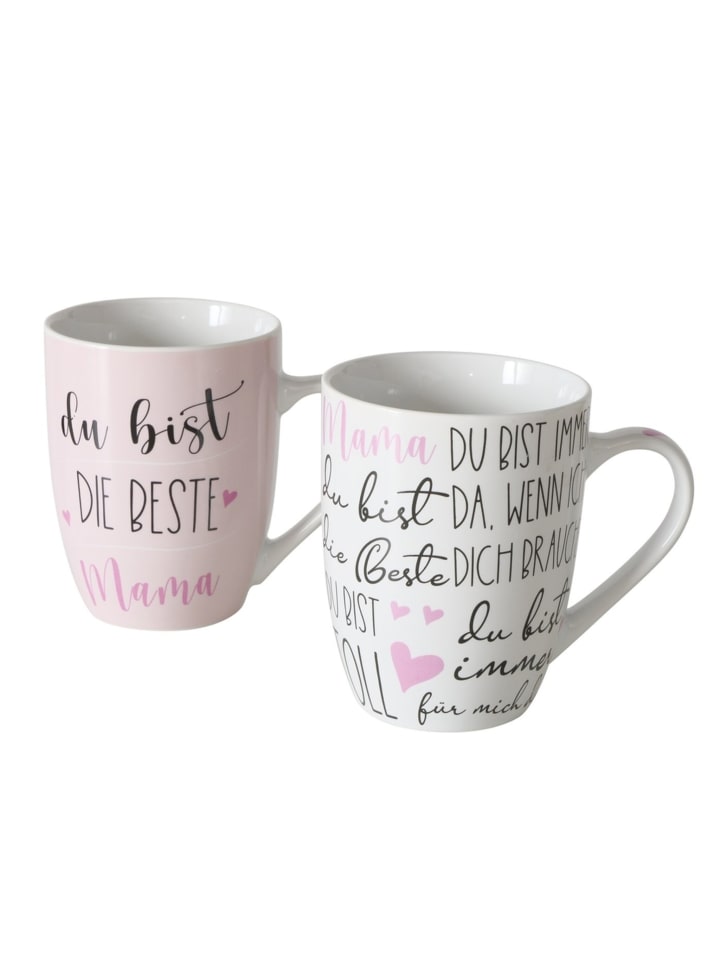 Becher beste Mama aus 2er Set in rosa