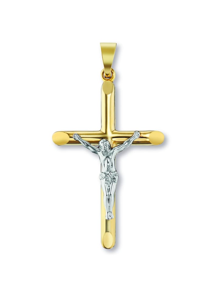 Kreuz Anhänger aus 333 Gelbgold in gold