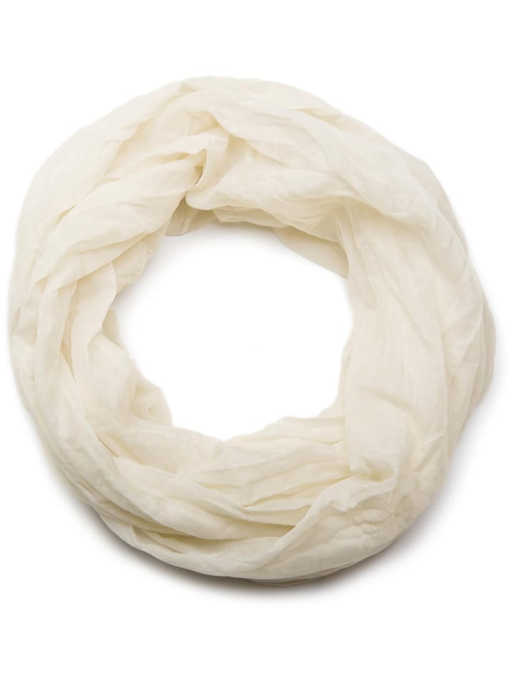 Seidiger unifarbener Loop in Creme