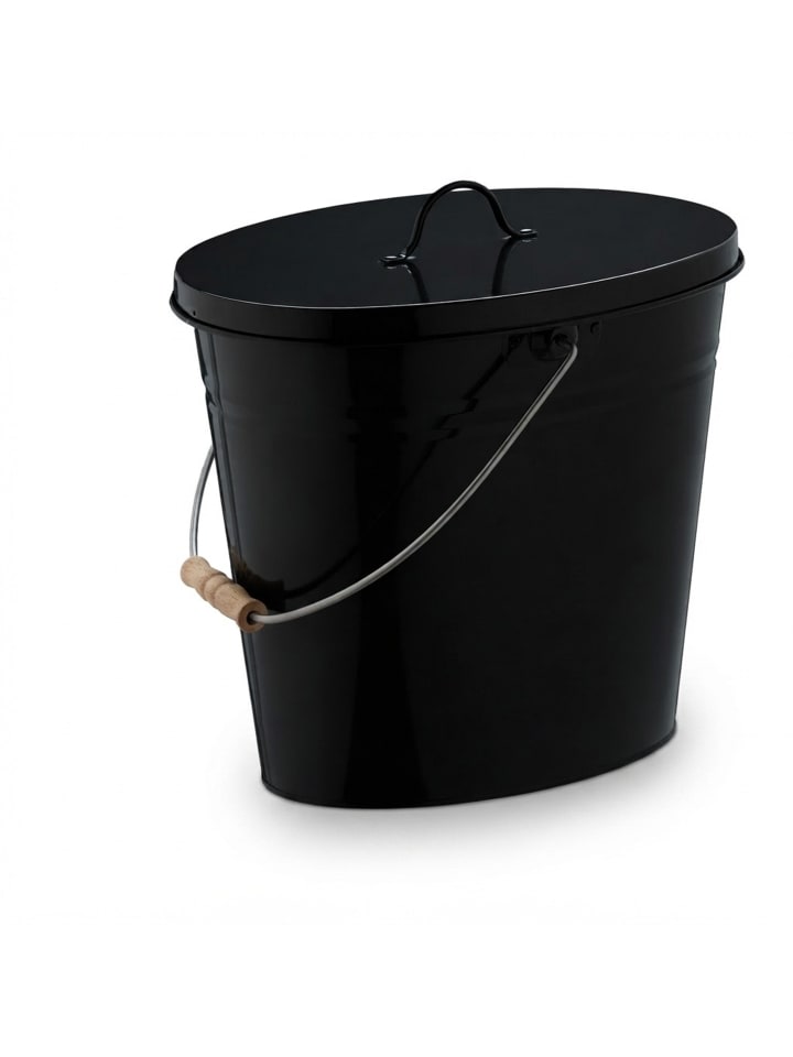 Ascheeimer in Schwarz - 12 Liter