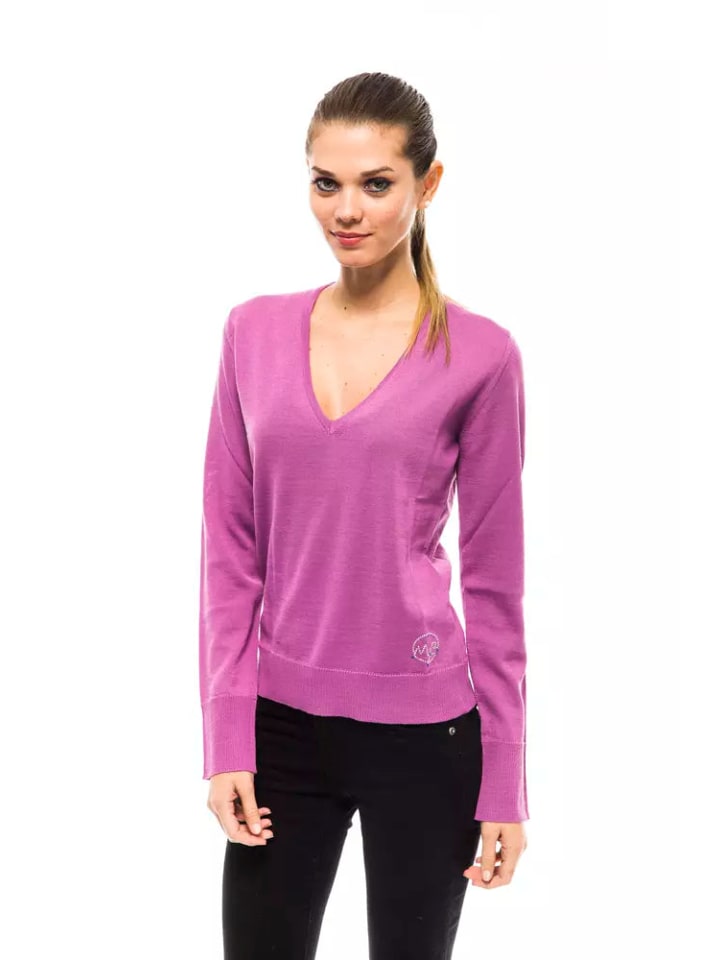 Mehrfarbig Wolle Damen Pullover