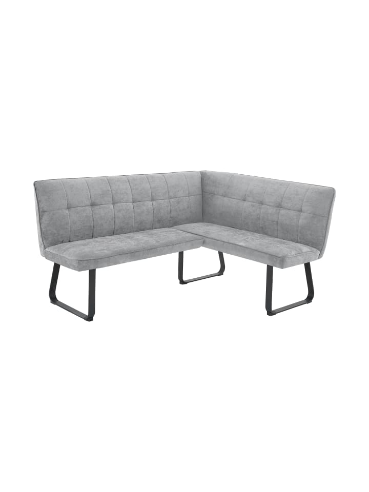 Eckbank TALEA in hellgrau - 168 x 128, H 93,5 cm
