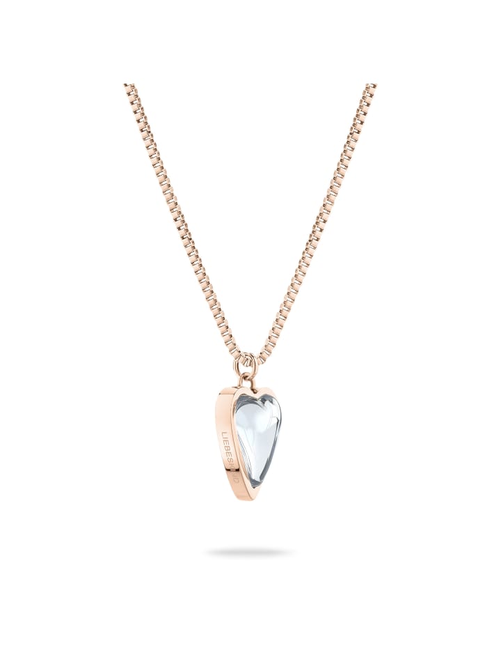 Halskette Glass Heart in roségold