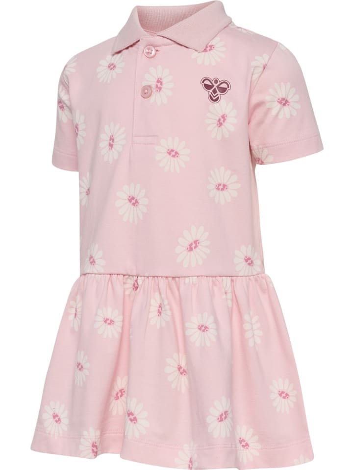 Kinder Sportshirt "Hmlmini Reg Flower Polo Dress S/S" in Rosa