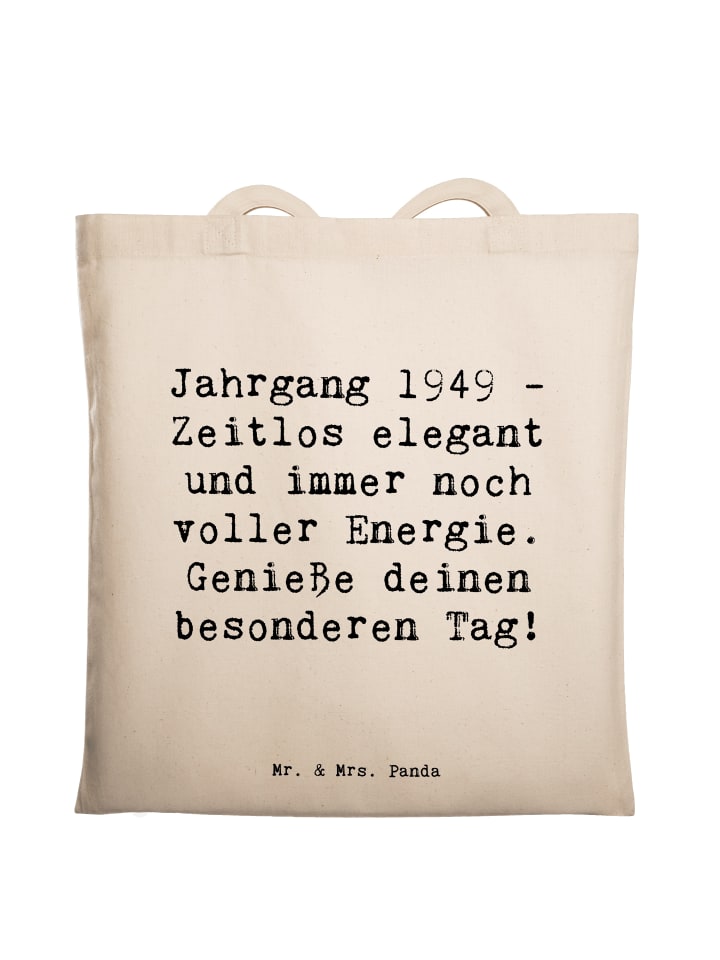 Tasche Spruch 1949 Geburtstag mit Spruch in Weiß