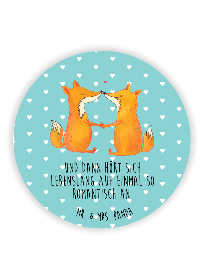 Magnet Füchse Liebe mit Spruch in Türkis Pastell