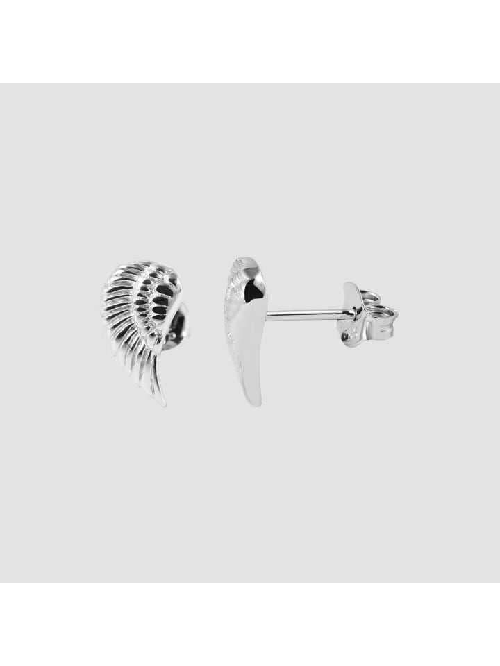 Damen Ohrringe – Ohrstecker Flügel aus 925 Silber in silber