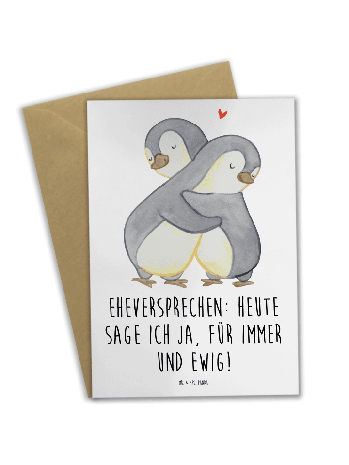 Grußkarte Eheversprechen für immer mit Spruch in Weiß