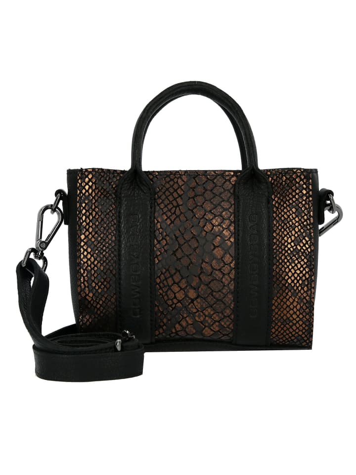 Glam Newburgh Mini Bag Handtasche Leder 18.5 cm croco bronze - black