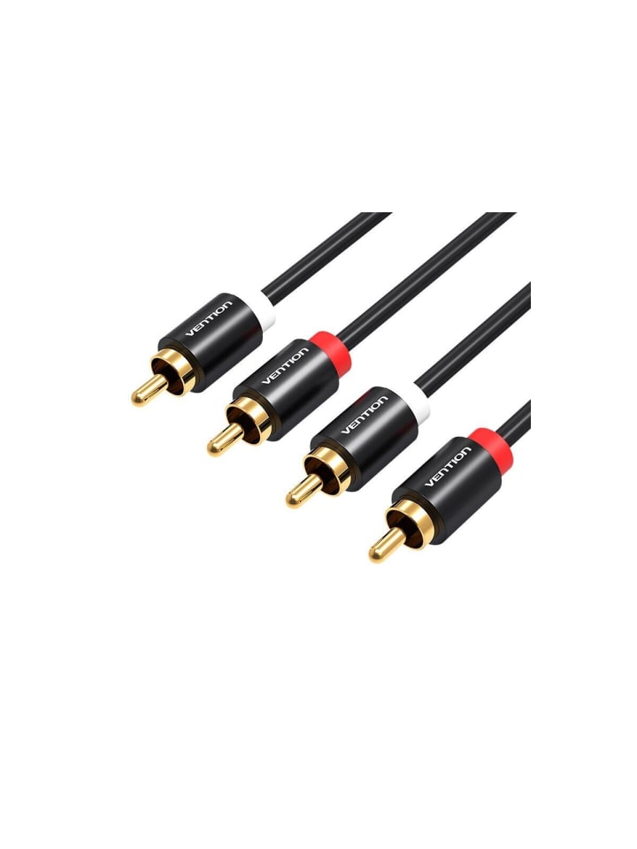 Audiokabel 2xCinch-Stecker auf 2xCinch-Stecker 2m (schwarz)