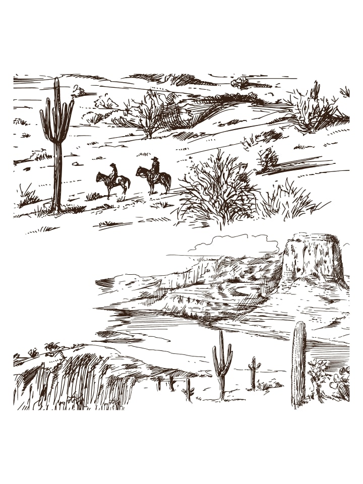 Tapete Western in Braun - (W) 200 × (L) 280 cm