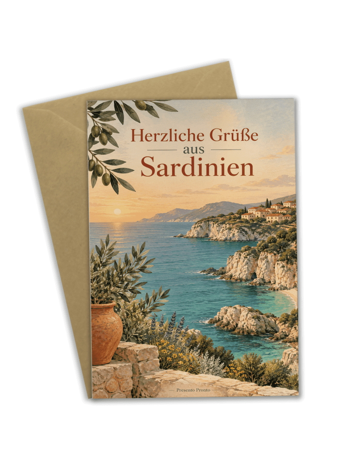 Glückwunschkarte Küste elegant Design mit Spruch in Weiß
