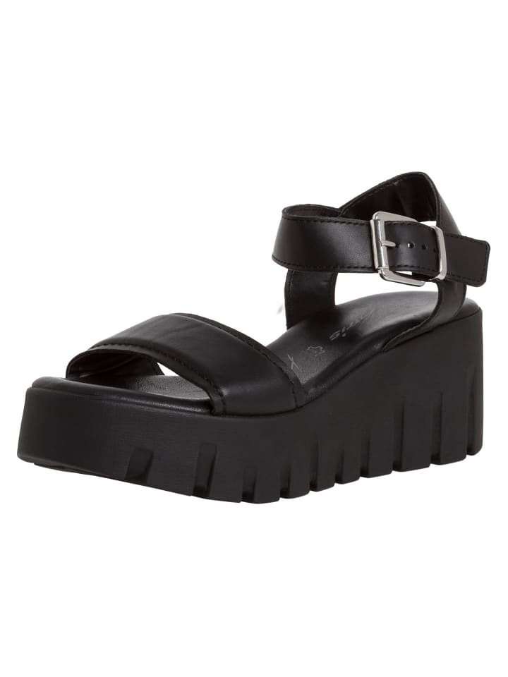 Sandalette in BLACK LEATHER
