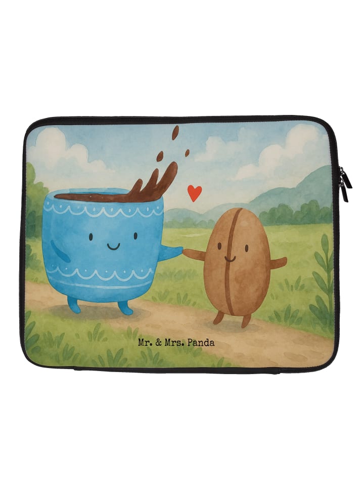 Laptop Schutzhülle Kaffee Bohne Design ohne Spruch in Weiß