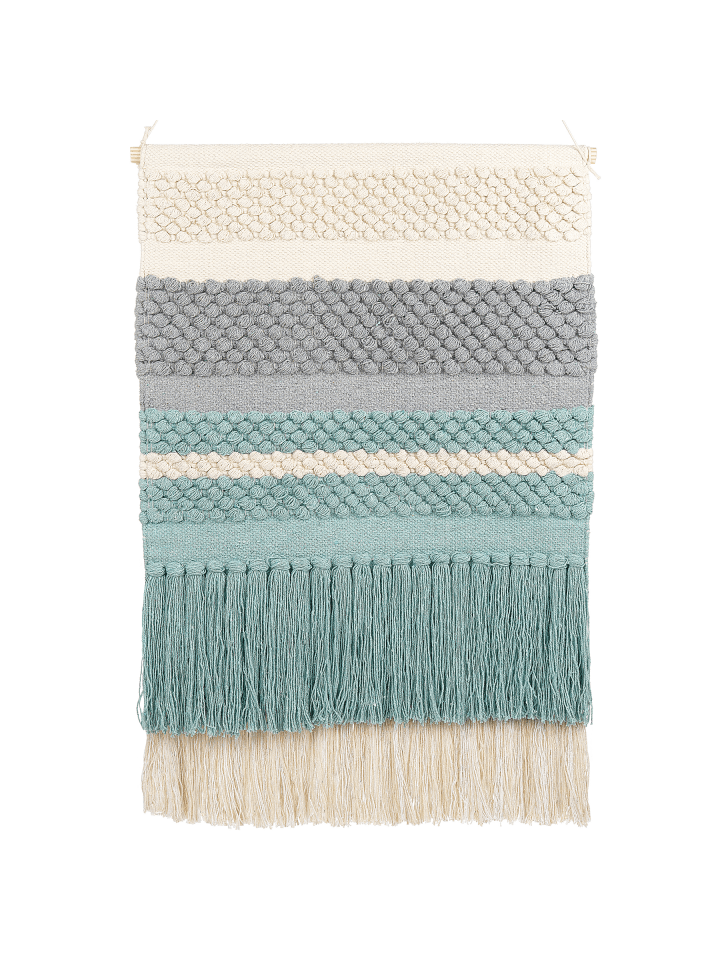 Wandbehang PARIKO in Bunt/Blau/Grau - (W) 60 x (H) 105 x (L) 1 cm Vertikal