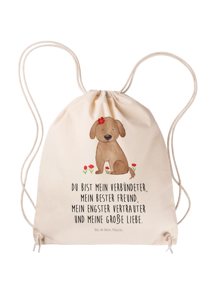 Jutebeutel Hund Dame mit Spruch in Creme
