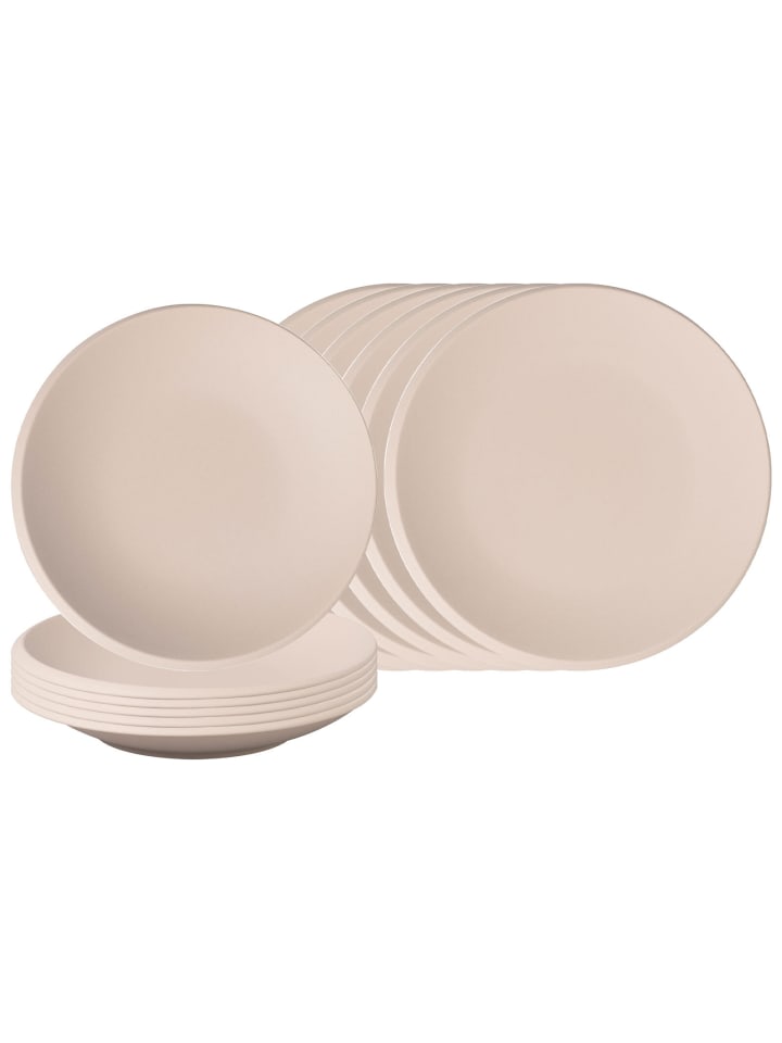 12-tlg. Teller- & Schalenset NewMoon in Beige