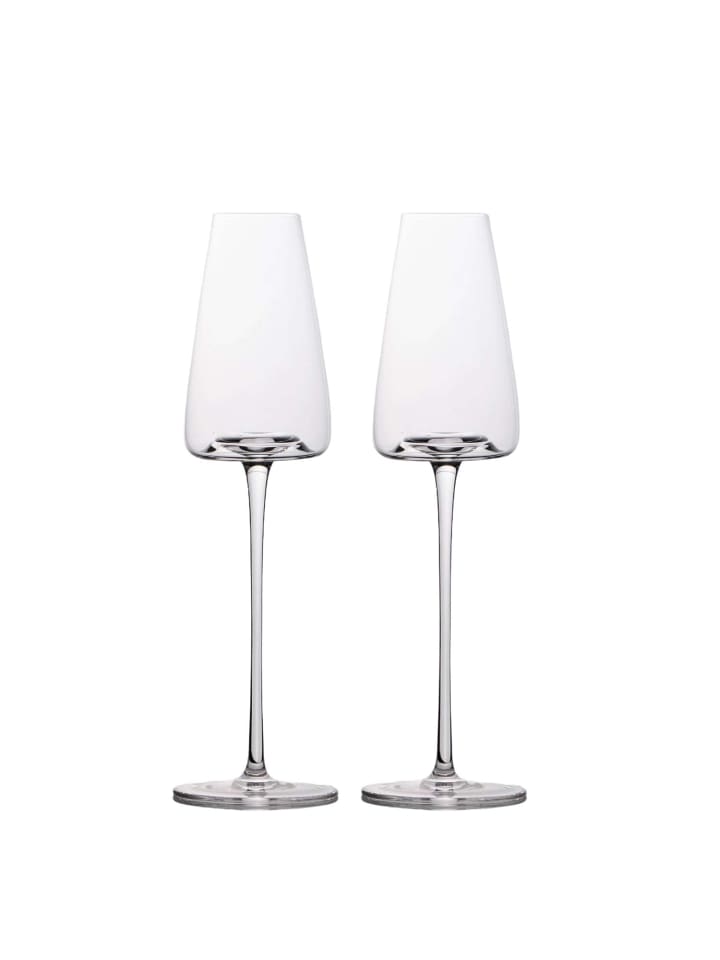 Champagner Glas Set 220 ml Sekt Prosecco Gläser in 2x 220 ml Transparent
