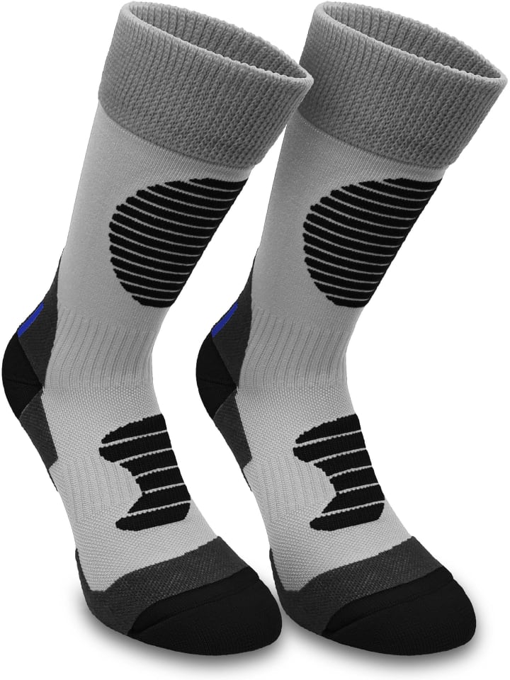 3 Paar Sportsocken mit Schienbein- und Fußrückenpolster in Grau/Schwarz