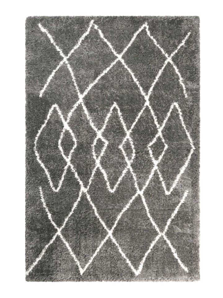 Teppich "Afella" in Anthrazit/Weiß