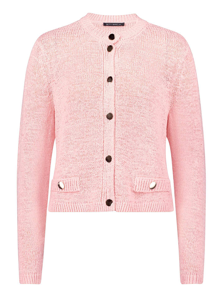 Strick-Cardigan mit aufgesetzten Taschen in Pink Dolphin
