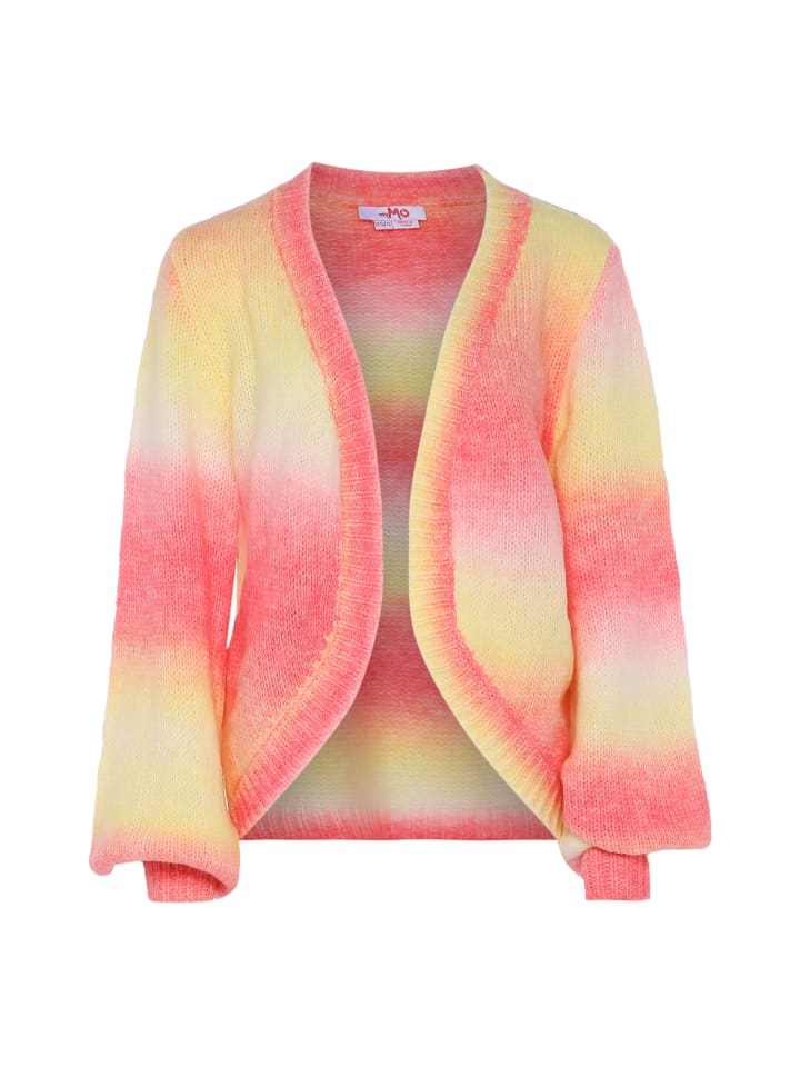 Damen Strickjacke in ROSA GELB MEHRFARBIG