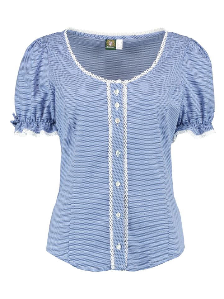 Trachtenbluse Mikun in mittelblau
