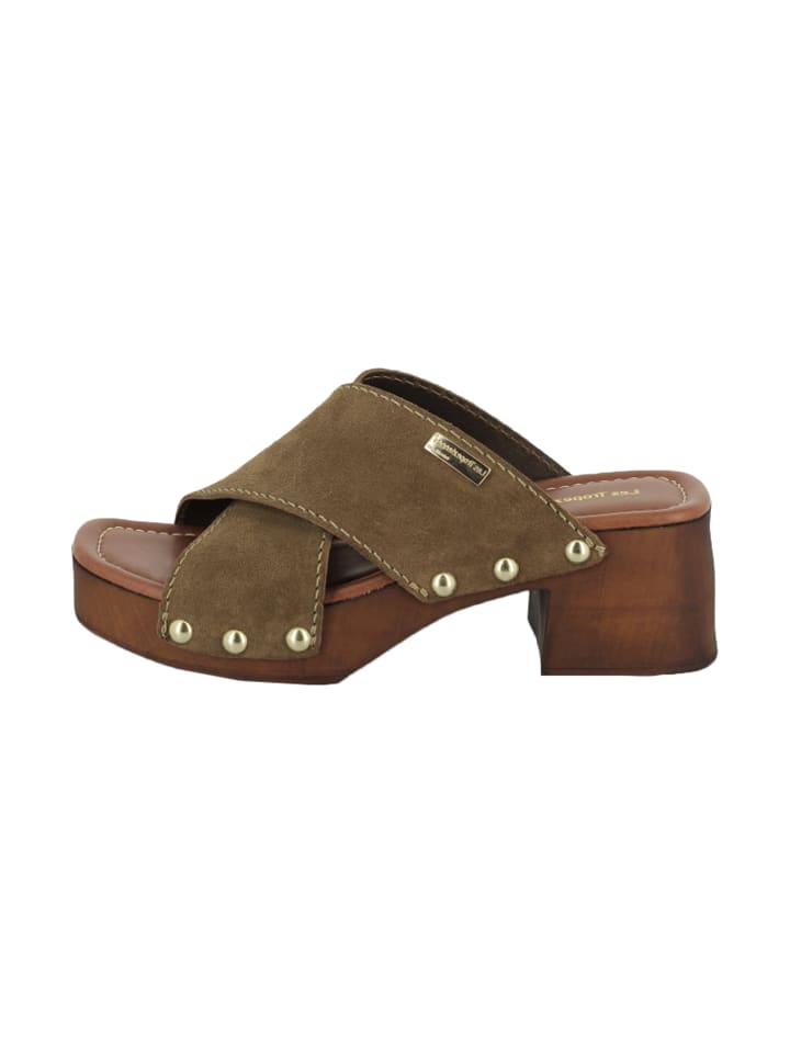 Leder-Sandalen mit Absatz „Les Pipa“ Grün