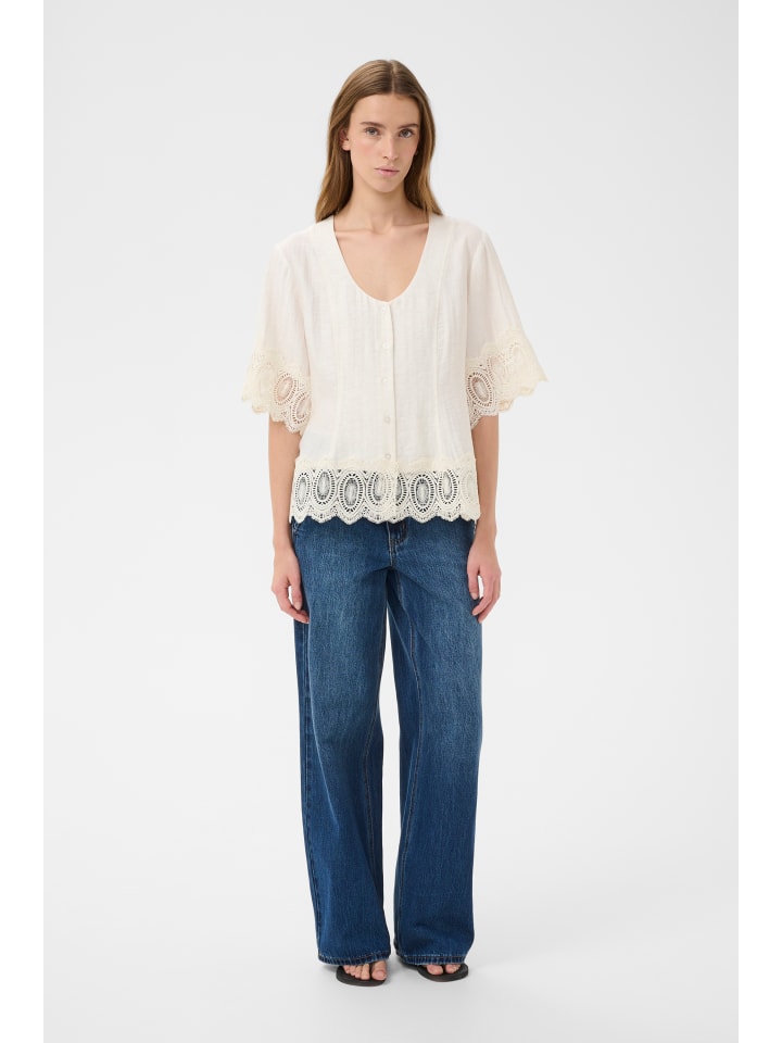 Kurzarm-Bluse KBUrith Feminine in Egret